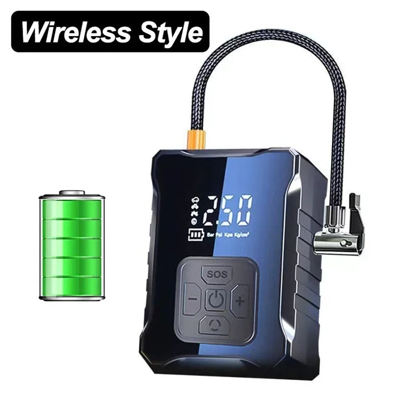 Mini Air Compressor 12V 150Psi Portable Electric Air Pump Car Tire Inflator Wired/Wireless for Motorcycle Bicycle Tire Inflation