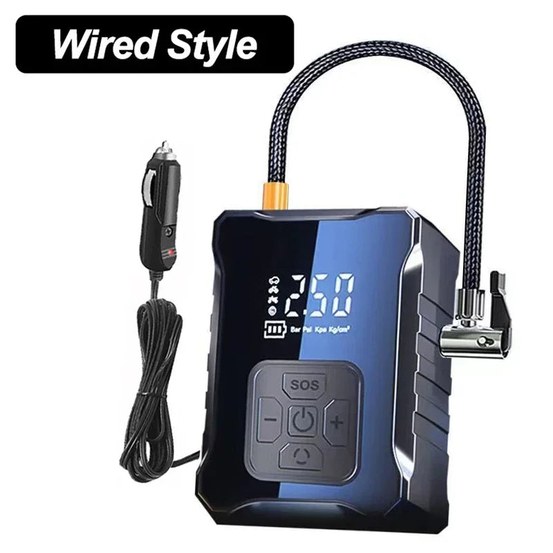 Mini Air Compressor 12V 150Psi Portable Electric Air Pump Car Tire Inflator Wired/Wireless for Motorcycle Bicycle Tire Inflation